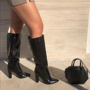 Steve Madden Croc Knee High Boots